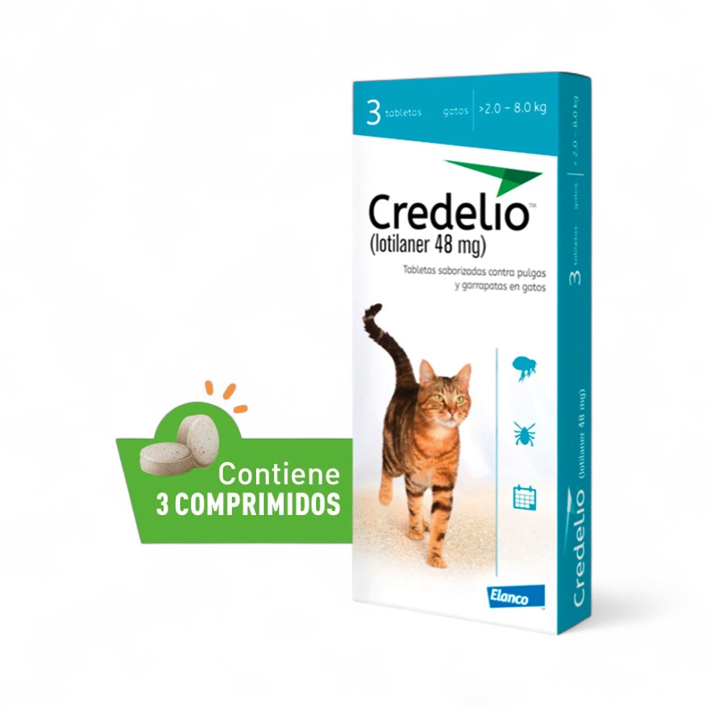 Credelio Gatos 2-8 Kg 48mg 3 Unidades Antipulgas
